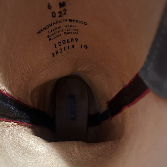 ROCKY HANDMADE Leather Western Cowgirl Boots-Brown Size 6 - Picture 10 of 14